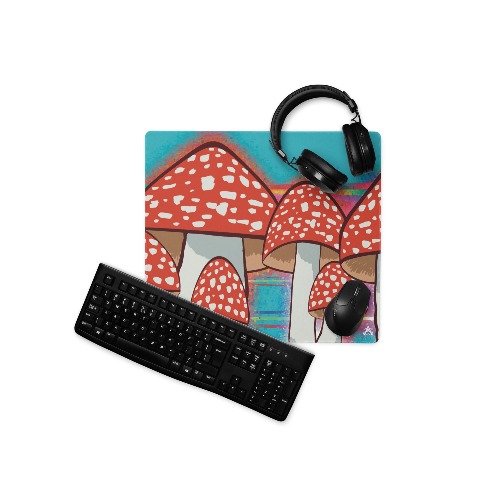 Mushroom Glitch Desk Mat - 18″×16″
