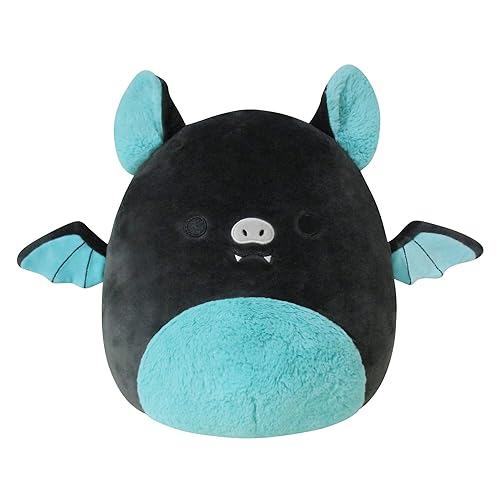 Squishmallows 12-Inch Aldous Teal and Black Fruit Bat - Medium-Sized Ultrasoft Official Kelly Toy Plush - Bat - 12 inch