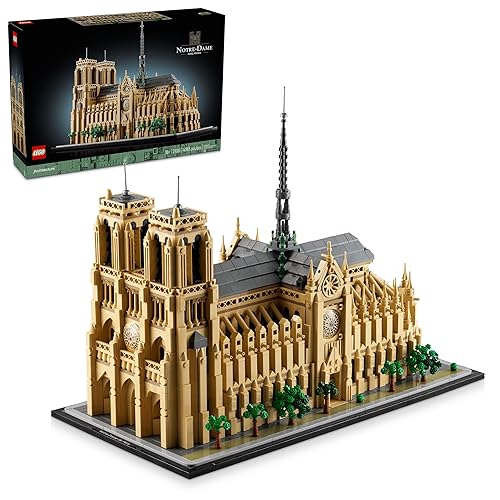 LEGO Architecture Notre-Dame de Paris Replica, Architectural Model Kit, Collectible Building Set for Adults, Build and Display Souvenir, Gift Idea for Lovers of History, Travel and Art, 21061