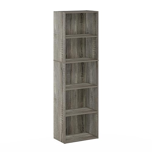 Furinno Luder Bookcase / Bookshelf / Storage Shelves, 5-Tier, French Oak - French Oak - 5-Tier