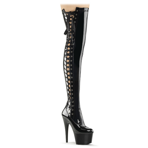 ADORE-3050 Black Stretch Patent Thigh Boot