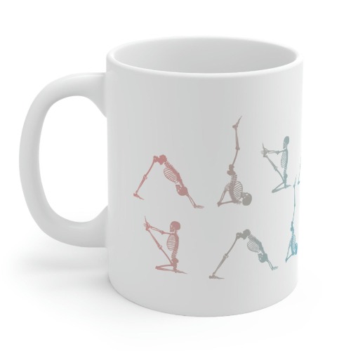 Skeleton in Yoga Poses Mug - 11oz