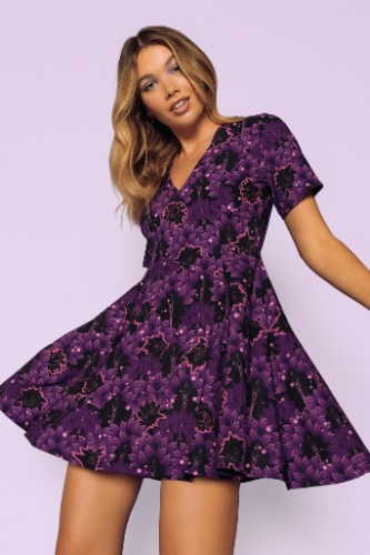 Ghost-type Forest V Dress | S / Purple