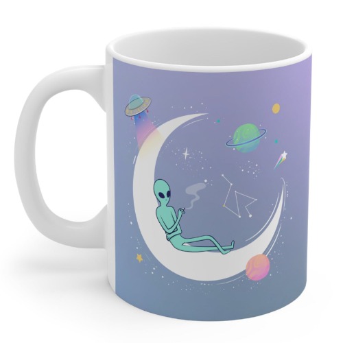 Chilling Alien Purple Mug 11oz - 11oz