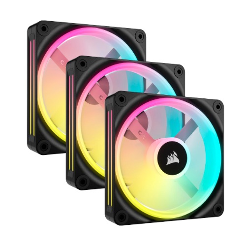 CORSAIR iCUE LINK QX120 RGB 120mm Magnetische Koepel RGB Ventilator - Startpakket - Wit - Zwart - Drievoudig (120mm)