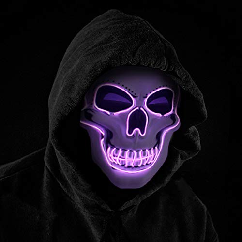 OceanWings Halloween Mask LED Light up Costumes Scary Mask for Party Supplies Favor - Blue