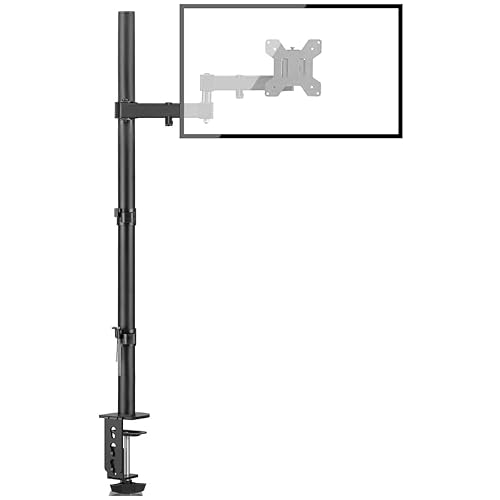 Bracwiser Single Fully Adjustable Standing Height Monitor Arm Stand Mount 800mm Tall for Monitor Computer Screen 13 15 17 19 20 22 23 24 26 27 30 32 inch VESA 75 100 MD7821 - 80cm Pole Single