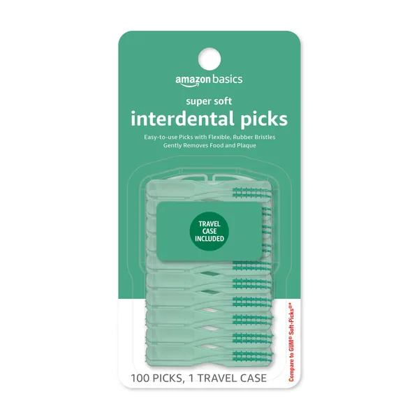 Amazon Basics Interdental Picks, 100 Count, 1 Pack - 