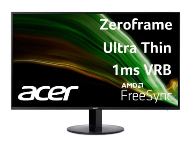 Acer SB271 bi 27.0" Full HD (1920 x 1080) IPS Zero Frame Home Office Monitor | AMD FreeSync Technology | Ultra-Thin Stylish Design Vision Care | Low Blue Light | Tilt | HDMI & VGA Ports - Monitor only - 27-inch - IPS 75Hz