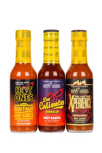 Hot Ones Season 22 Variety Pack - Mild to Fiery Hot Sauces in 5oz Bottles (3-Pack) - Season 22 Trio Pack