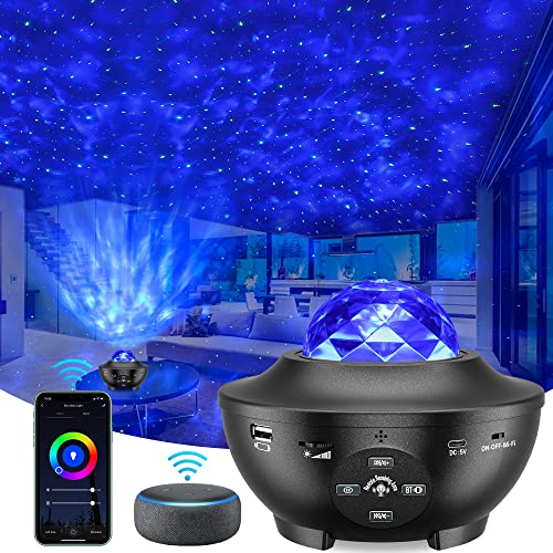ARTINABS Projecteur Ciel Etoile, Projecteur Galaxie Led Planetarium Projecteur Lamp, Projecteur Galaxie Veilleuse Enfant avec ContrôLe Vocal/Bluetooth, Lampe Projecteur Led éToile pour Enfant (Noir) - Noir