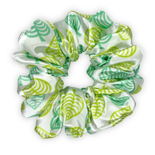 Animal Crossing Leaf Scrunchie (satin) - luxe