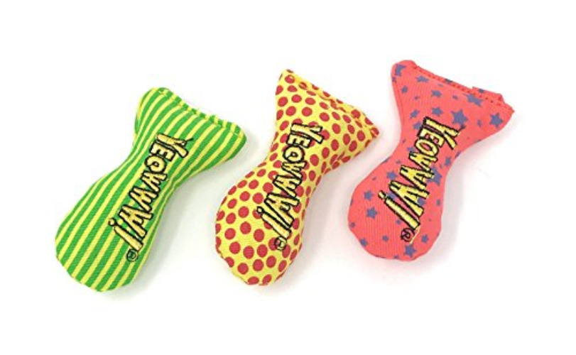 YEOWWW catnip toys for cats - organic very strong catnip fish stinkies sardines cat toys with catnip pack of 3, colourful patterns - 7.5cm long