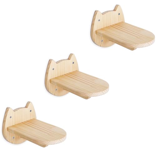 DaizySight Cat Wall Steps Shelves for Climbing, Wall Mounted Cat Stairs Ladder Furniture, Wooden Shelf with Scratching Sisal Rope - 13.8 Inches - 3pcs cat steps