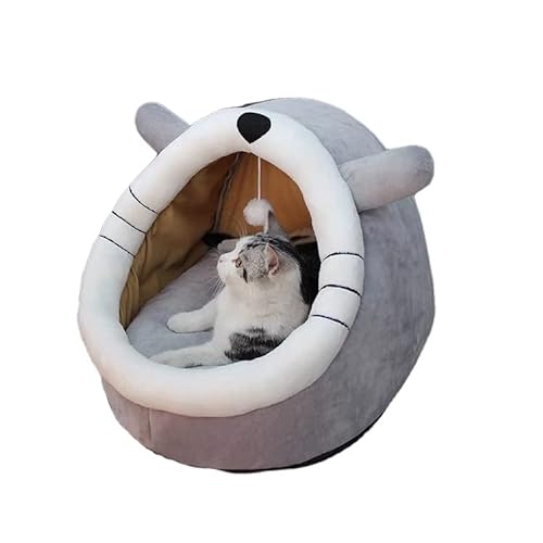 Cat Beds for Indoor Cats, Cat House with Hanging teaser toy, 2 in 1 Cat cave for playing and sleeping, Pet Bed suitable for Cats and Small Dogs