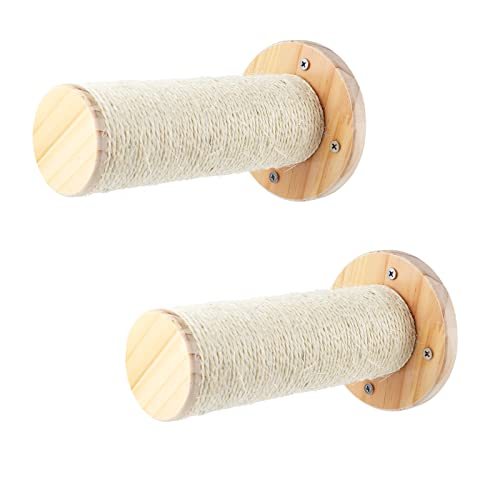 DaizySight Cat Wall Steps Shelves for Climbing, Wall Mounted Cat Stairs Ladder Furniture, Wooden Shelf with Scratching Sisal Rope - 13.8 Inches - 2pcs climbing steps