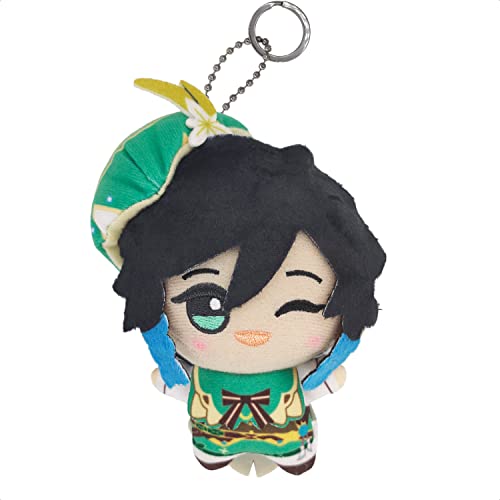 KOOLIYA Small Size Genshin Impact Figure Plush Doll - Venti (4 inch), Keychain Anime Figure Soft Stuffed Gift for Game Fans (Venti) - Venti