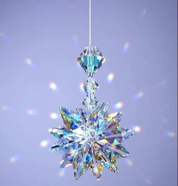 Swarovski Crystal Suncatcher Aurora Borealis Lily Octagons Window Rainbow Maker or Car Charm Twinkling Star Ornament by Lilli Heart Designs