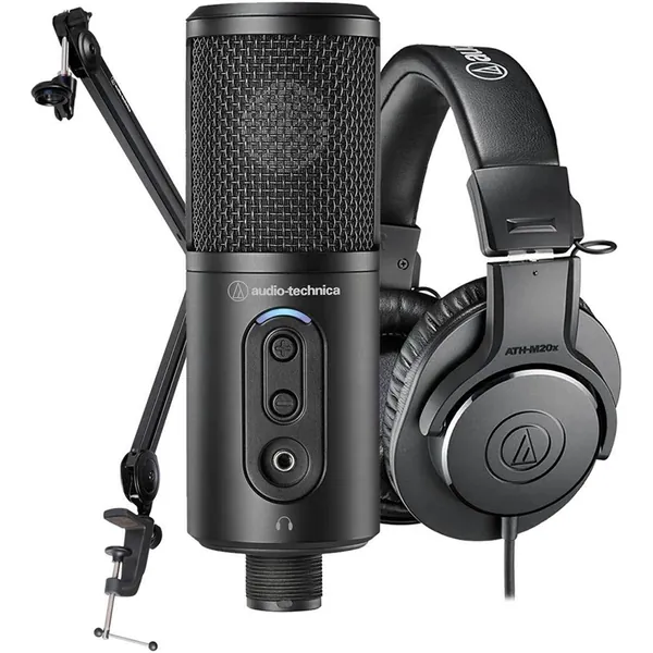 Audio-Technica ATCREATORPK Creator Pack - ATR2500X-USB + ATH-M20X + Boom Arm include a USB Microphone , stand and M20X headphones.