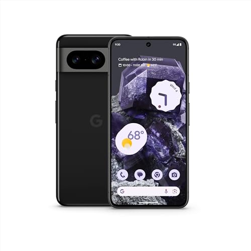 Google Pixel 8 - Unlocked Android Smartphone with Advanced Pixel Camera, 24-Hour Battery, and Powerful Security - Obsidian - 128 GB - 128 GB - Phone Only - Obsidian