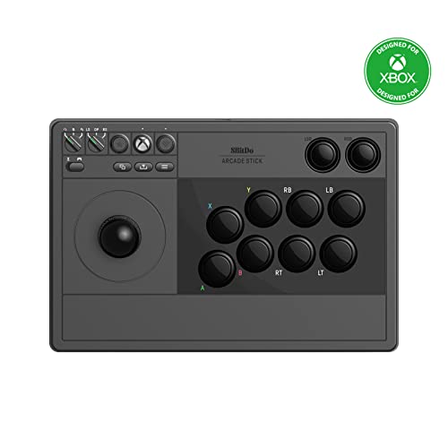 8Bitdo Arcade Stick for Xbox Series X|S, Xbox One and Windows 10, Arcade Fight Stick with 3.5mm Audio Jack - Officially Licensed (Black) - Black