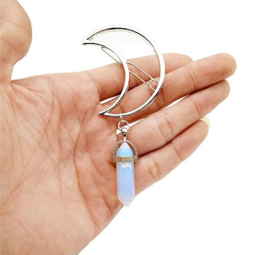 Moon stone hair clips - as pic