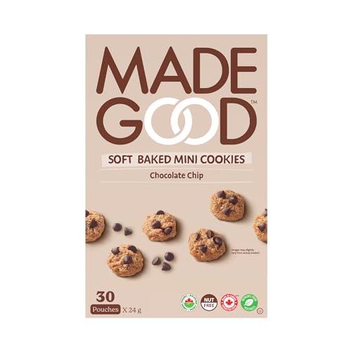 MadeGood Soft Baked Cookies, Chocolate Chip, 24g (30 Packs) Gluten Free Snacks - Chocolate Chip