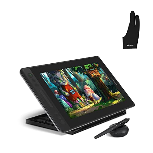 HUION KAMVAS Pro 13 GT-133 Pen Display 13.3 in- Battery-Free Digital Pen PW507, Replacement Pen Nibs 10PCS with Pen Holder, Adjustable Stand ST300 and Black Artist Glove Included