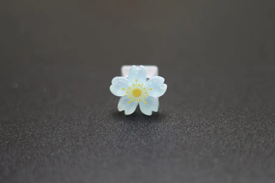 Cmokifuly Cute Flower Keycaps,3D Custom Keycaps Cherry Blossom ESC Key for Mechanical Keyboard,OEM R4 Profile Shine-Through Base Sakura Keycap (Blue)