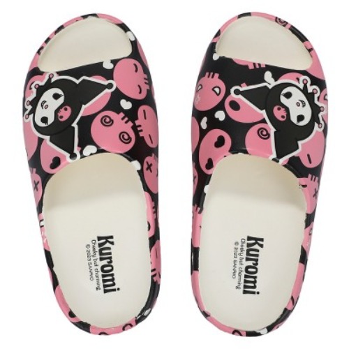 Kuromi Head With Pink Skull Toss Icons Women's Slides