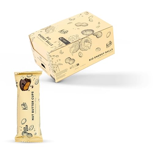 KoRo - Bio Nut Butter Cups Salted Peanut 12 x 3 x 13 g - Feinherbe Zartbitter-Schokolade - Cremiger Erdnussbutterkern - Vegan - Bio-Qualität - Salted Peanut