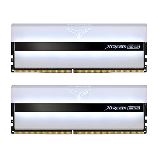 TEAMGROUP T-Force Xtreem ARGB 3600MHz CL14 32GB (2x16GB) PC4-28800 Dual Channel DDR4 DRAM Desktop Gaming Memory Ram (White) - TF13D432G3600HC14CDC01