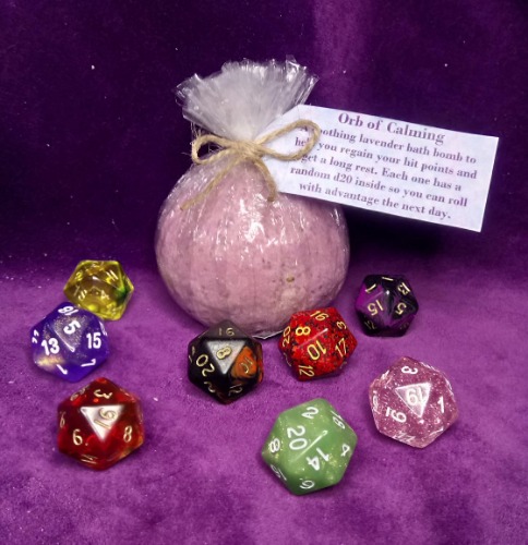 Orb of Calming - Soothing Bathbomb With Random D20