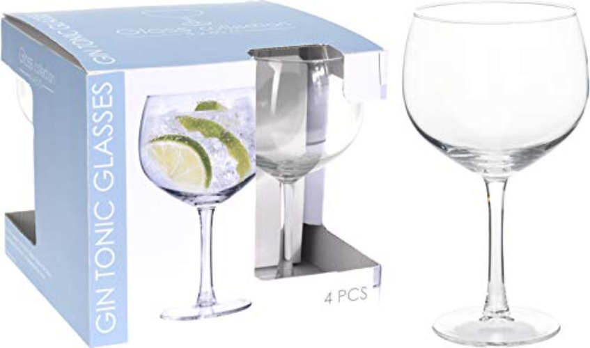 Set of 4 650ml Gin Tonic Balloon Cocktail Mixer Glass Glasses