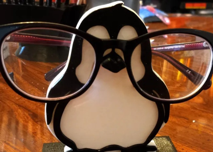 Penguin Eyeglass Holder | Desk Organization - Purple