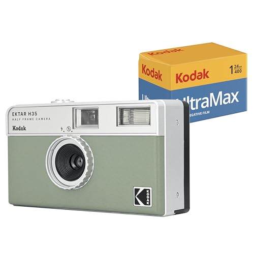 KODAK EKTAR H35 Half Frame Film Camera (Sage, Bundle with 24exp Film) - Sage - Bundle with 24exp film