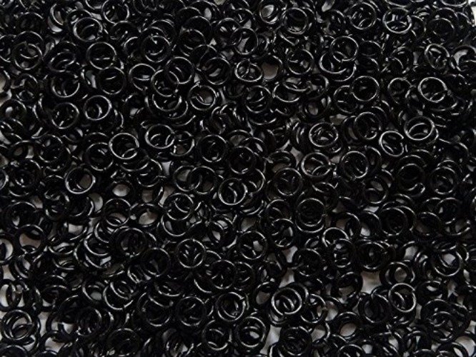 1/2 Pound Black Anodized Aluminum Jump Rings 18G 5/32" ID (4800+ Rings) - 18 SWG 5/32" ID - Black