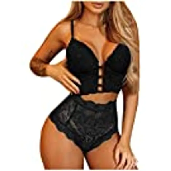 Intimates for Women Lingerie, Sexy Women Lace Wireless Bra Sexy Lingerie Hollow Bandage Thong Set Underwear