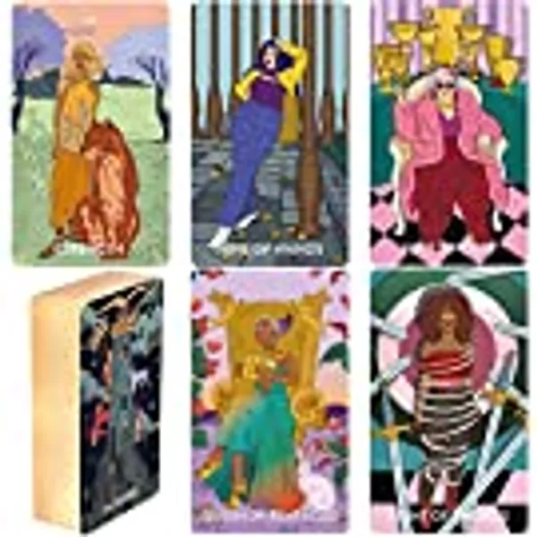 Wyspell Neoteric Feminine Tarot Card Deck - Borderless Tarot Deck - Tarot Cards with Guide Book for Beginners Tarot Cards Set - Tarot Card Set - Beginner Tarot Deck Cards