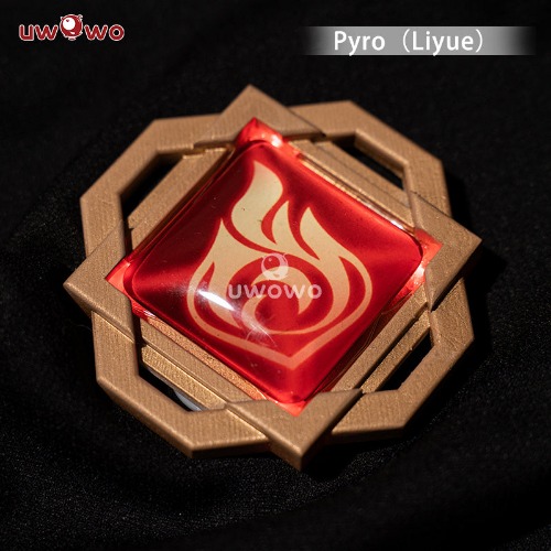 Uwowo Game Genshin Impact Visions Mondstadt/Liyue/Inazuma/Sumeru "Eye of God" Led Cosplay Props - S / 【In Stock】Liyue / Pyro
