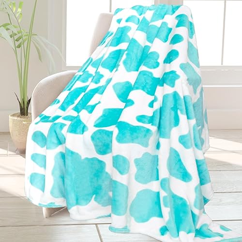 HSEEC Soft Blankets & Throws Fleece Blanket Throw Blue Couch Throw Blanket - Blue Cow - 50x60INCH(130 x150 cm)