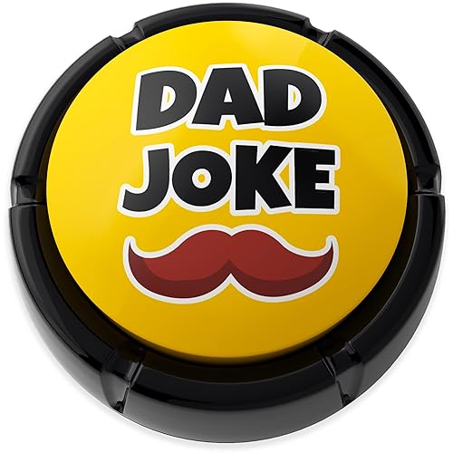 Ultimate Gift for Father's. Dad Joke Button with Tons of Funny Dad Jokes | Novelty Talking Button Present - 1x Dad Joke Button