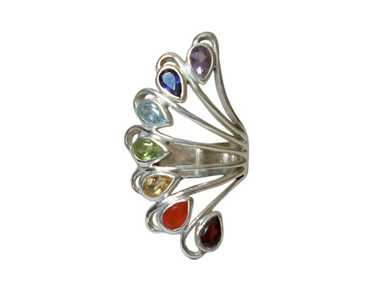 Chakra Fan Silver Ring, Chakra Ring, Silver Ring, Unisex Ring