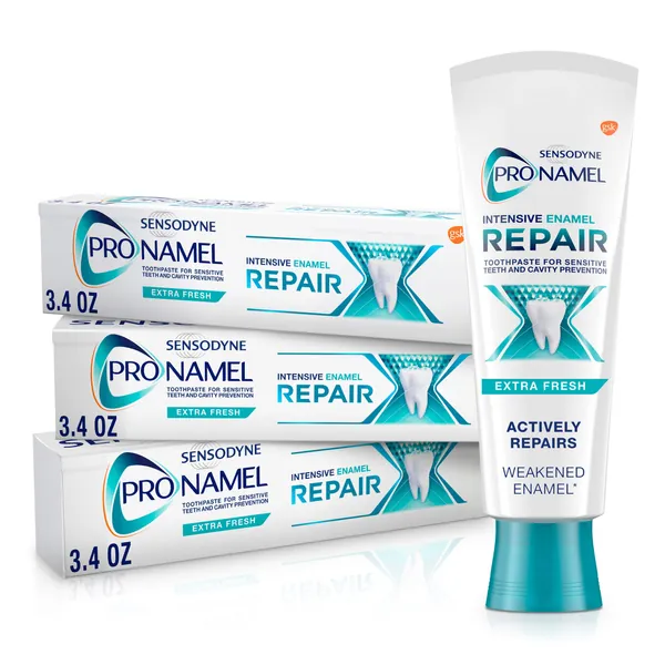 Sensodyne Pronamel Intensive Enamel Repair Toothpaste for Sensitive Teeth, to Reharden and Strengthen Enamel, Extra Fresh - 3.4 Ounces (Pack of 3) - Extra Fresh 3.4 Ounce (Pack of 3)