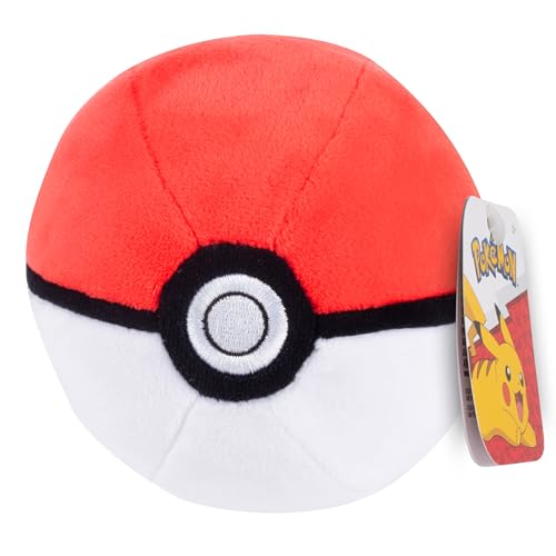 Pokémon 5" Pokeball Plush - Officially Licensed - Generation One - Quality & Soft Stuffed Collectible Toy with Weighted Bottom -Gotta Catch 'Em All - Gift for Kids, Boys, Girls & Fans of Pokemon