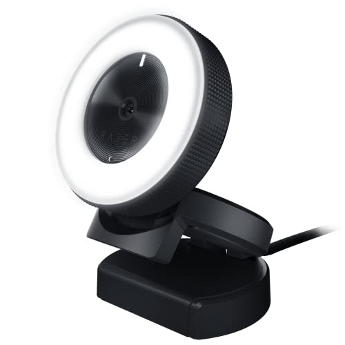 Razer Kiyo Streaming Webcam: Full Hd 1080p 30 Fps / 720p 60 Fps - Ring Light W/Adjustable Brightness - Built-in Microphone - Autofocus - Works with Zoom/Teams/skype for Conferencing and Video Calling