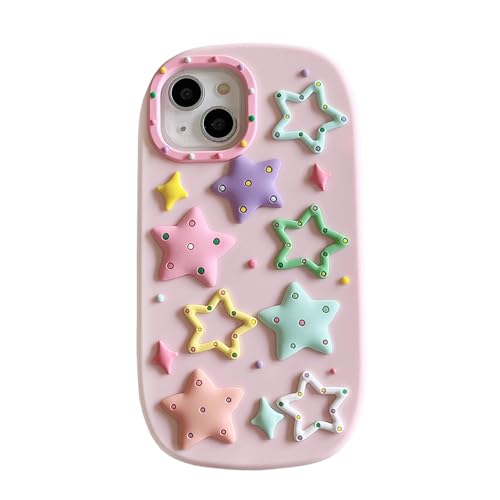 YAKVOOK Kawaii Phone Cases Apply to iPhone 12 Pro Max,Cute Cartoon Elliptical Star Phone Case 3D Funny Case for Women Girls Soft Silicone Shockproof Cover for iPhone 12 Pro Max - iPhone 12 Pro Max - Elliptical Star