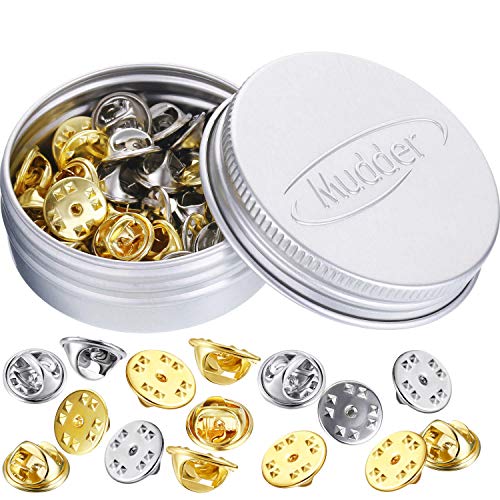 Brass Butterfly Clutch Badge Insignia Clutches Pin Backs Replacement (Gold, Silver, 50 Pieces) - Clear,Gold,Silver