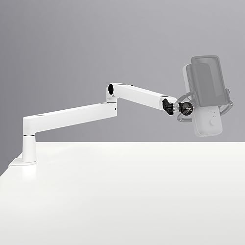 Elgato Wave Mic Arm LP White - Premium Low Profile Mikrofonarm für einen sauberen Arbeitsplatz, Tischklemme, vielseitig, voll einstellbar, ideal für Podcast, Streaming, Gaming, Home Office