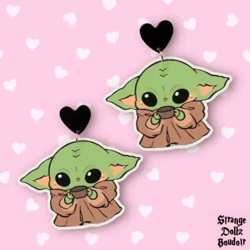 Cute baby star child earrings, 925 sterling silver, Strange Dollz Boudoir